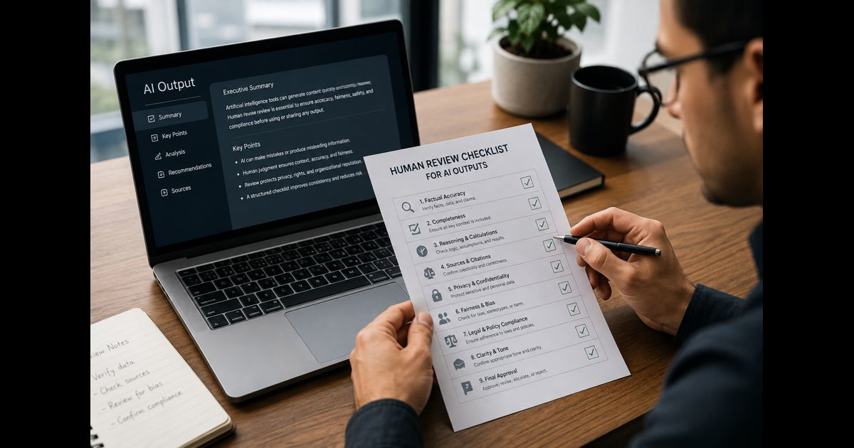 human review checklist for AI outputs